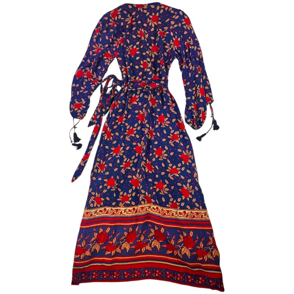 Faithfull the Brand | Atlas- Navy Blue Floral Print Wrap Dress | Size 2 - Picture 6 of 7